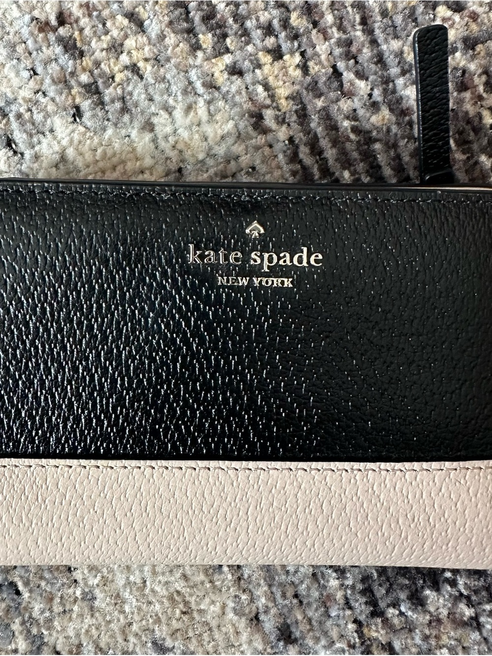 kate spade Black and Cream Two-Tone Leather Wallet